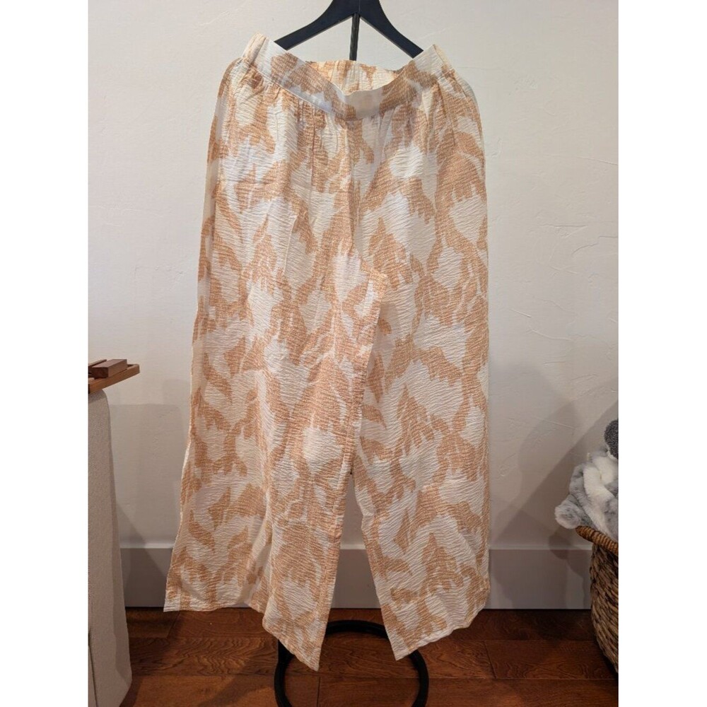 Peace Love World Boheme WideβLeg Pants β’ Beige/White β’ Size S